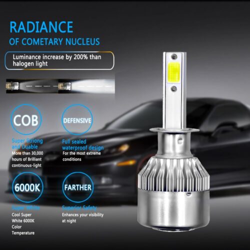 PANDUK C6 H1 H3 Led Headlight Bulbs H7 LED Car Lights H4 880 H11 HB3 9005 HB4 9006 H13 6000K 72W 12V 8000LM Auto Headlamps