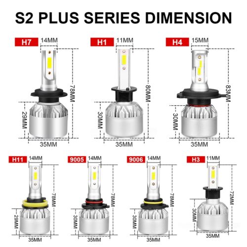 hlxg H4 LED H7 H11 H8 HB4 H1 H3 9005 HB3 Auto S2 Car Headlight Bulbs 72W 8000LM Car Accessories 6500K 4300K 8000K led fog light