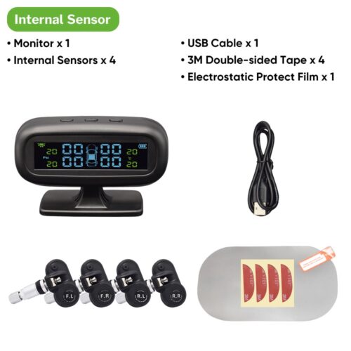 Deelife Tire Pressure Sensor TPMS Car Solar Monitor TMPS Control Tyre Pressure Monitoring System External Internal Sensors