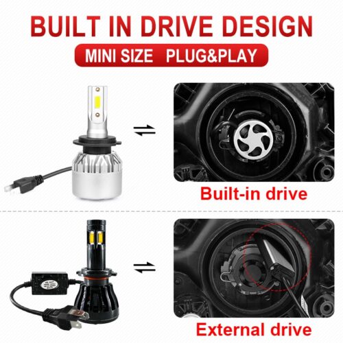 hlxg H4 LED H7 H11 H8 HB4 H1 H3 9005 HB3 Auto S2 Car Headlight Bulbs 72W 8000LM Car Accessories 6500K 4300K 8000K led fog light