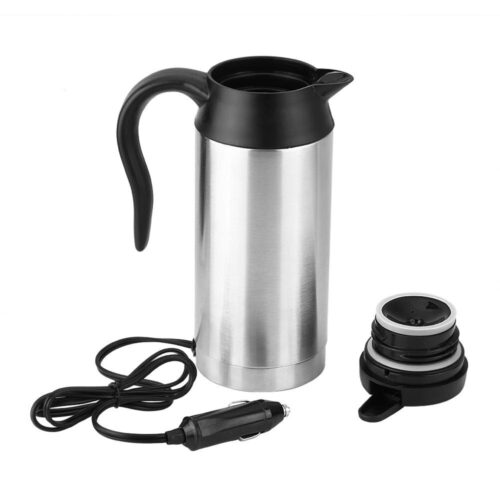 Car Electric Kettle 750ml 12V Car Stainless Steel Cigarette Lighter Heating Kettle Mug Electric Travel Thermoses
