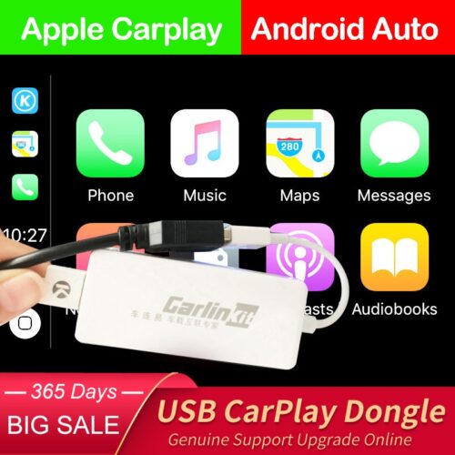 Carlinkit USB CarPlay Dongle/Android Auto for Android Car Android Multimedia Player iPhone Android phone Wired Autokit White