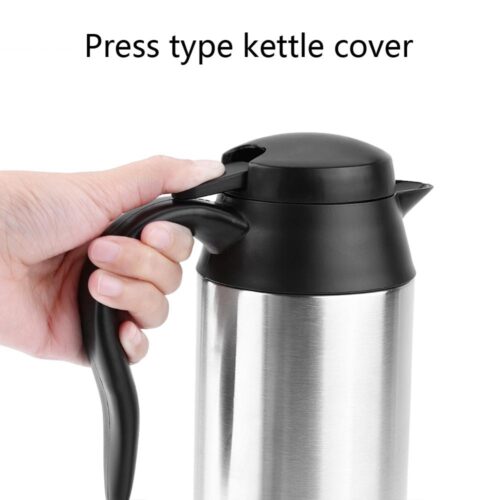 Car Electric Kettle 750ml 12V Car Stainless Steel Cigarette Lighter Heating Kettle Mug Electric Travel Thermoses