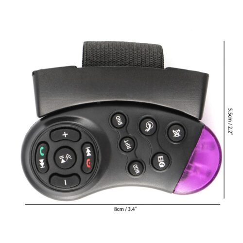 Black Portable 11-Key Controller Car Steering Wheel Controller Car MP5 Multimedia Player DVD Car Steering Wheel Multimedia