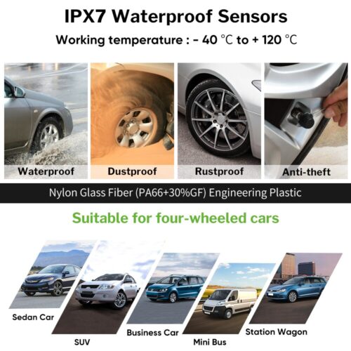 Deelife Tire Pressure Sensor TPMS Car Solar Monitor TMPS Control Tyre Pressure Monitoring System External Internal Sensors