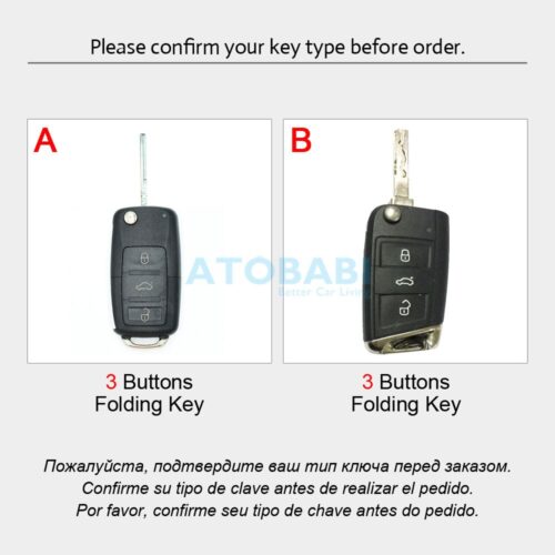 Leather Car Key Case For VW - Image 4