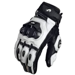 Black and White Motorcycle Gloves